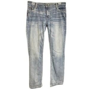 Petrol Mid Rise Boot Cut Jeans Embellished Pockets Size 34